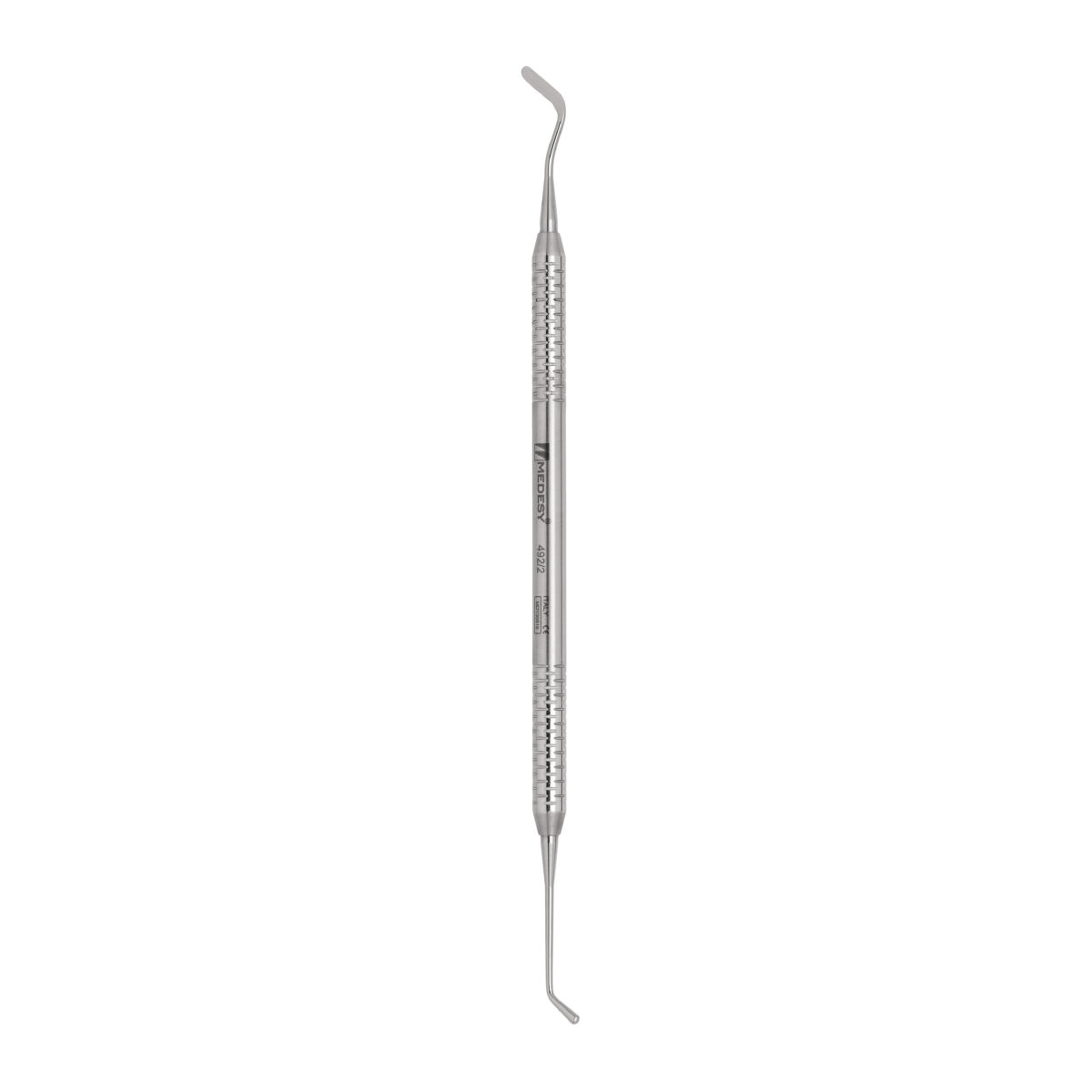 Los instrumentos para composite Goldstein se caracterizan por sus puntas finas y pequeñas. Son instrumentos con doble extremo que combinan una espátula para composite por un lado y un obturador o una miniespátula por el otro. Medesy ofrece, además de la clásica versión de acero inoxidable, todos sus modelos de espátula Goldstein con cobertura de TiN en las puntas. El nitruro de titanio reduce la adherencia del composite al propio instrumento.